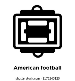 American football scores icon vector isolated on white background, logo concept of American football scores sign on transparent background, filled black symbol