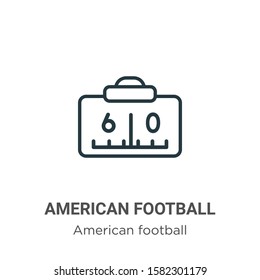 American football scores numbers outline vector icon. Thin line black american football scores numbers icon, flat vector simple element illustration from editable american football concept isolated on