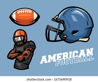 american football set design illustration