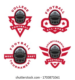 American football. Set sport logo, emblem.