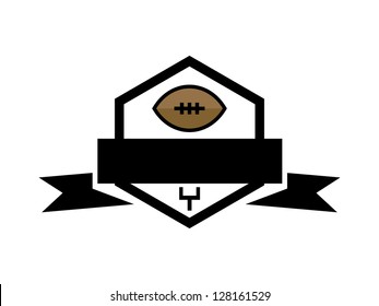 American Football Shield With Blank Banner.