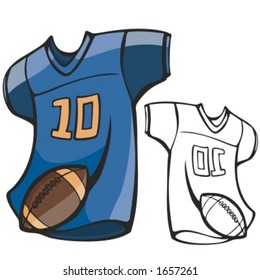 American football shirt and a ball. Vector illustration