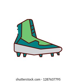 american football shoes icon flat color