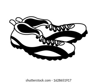 american football shoes on white background vector illustration design