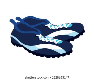 american football shoes on white background vector illustration design