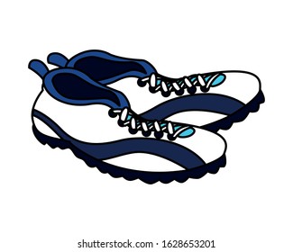 american football shoes on white background vector illustration design