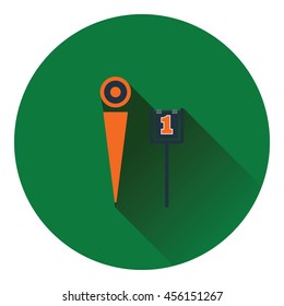 American football sideline markers icon. Flat color design. Vector illustration.