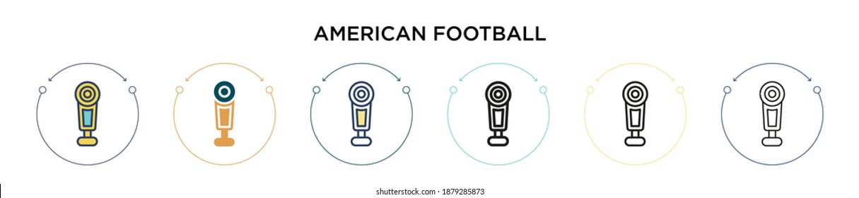 American football signals icon in filled, thin line, outline and stroke style. Vector illustration of two colored and black american football signals vector icons designs can be used for mobile, ui, 