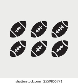  American football silhouette, Rugby ball silhouette, Football logo, Sports ball silhouette, American football vector.