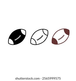 American football silhouette, Rugby ball silhouette, Football silhouette, Sports ball silhouette, American football, American football vector