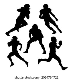 american football silhouettes of players vector illustration