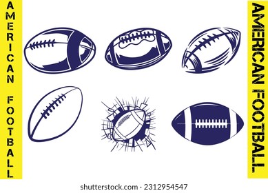 Siluetas de fútbol americano imagen vectorial,
Imagen vectorial de pelotas de rugby y fútbol americano,
Imagen vectorial de casco de fútbol americano, balón de fútbol americano de gran diseño para cualquier propósito abstracto 