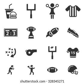 American football simple vector icons