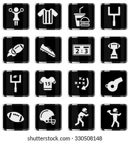 American football simple vector icons