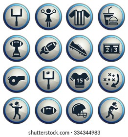 American football simple vector icons