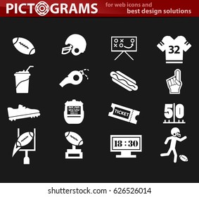 American Football simply icons for web and user interfaces