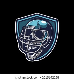 American Football Skull Sport Badge Mascot Logo