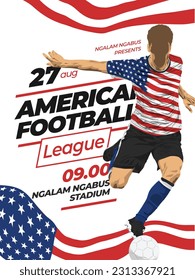 american football soccer league poster template