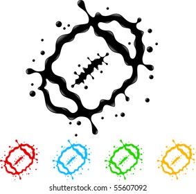 american football splat - vector