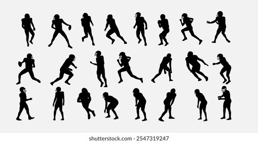 American football sport activity, silhouette design suitable for logo, icon, or graphic design element.