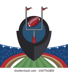 american football sport balloon in arch vector illustration design