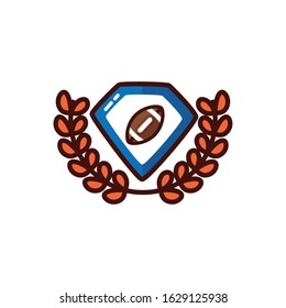 american football sport balloon in emblem vector illustration design
