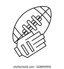 american football sport balloon and glove vector illustration design