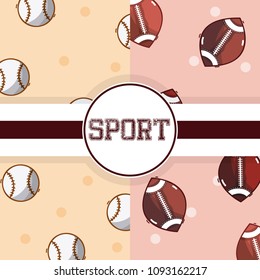 American football sport balls background