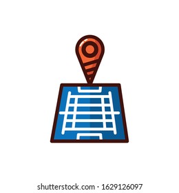 american football sport court icon vector illustration design