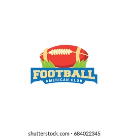 American football sport emblem colorful logo vector