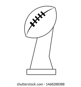 american football sport game champion silver trophy cartoon vector illustration graphic design