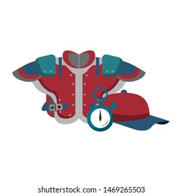 american football sport game competition equipment player uniform and coach objects cartoon vector illustration graphic design