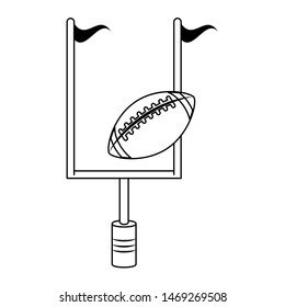 american football sport game competition equipment field objects cartoon vector illustration graphic design