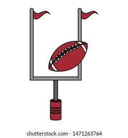 american football sport game competition equipment field objects cartoon vector illustration graphic design