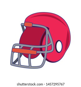 american football sport game helmet uniform protection accesory cartoon vector illustration graphic design