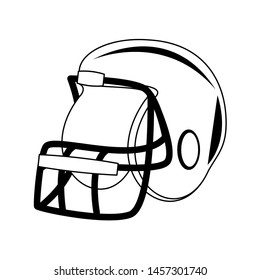 american football sport game helmet uniform protection accesory cartoon vector illustration graphic design