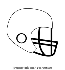 american football sport game helmet uniform protection accesory cartoon vector illustration graphic design