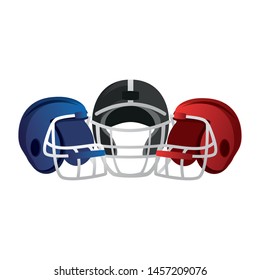 american football sport game helmets cartoon vector illustration graphic design