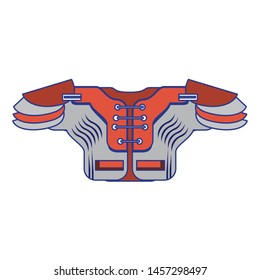 american football sport game shoulder pad uniform accesory cartoon vector illustration graphic design