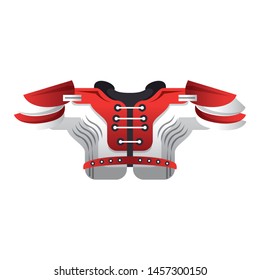 american football sport game shoulder pad uniform accesory cartoon vector illustration graphic design