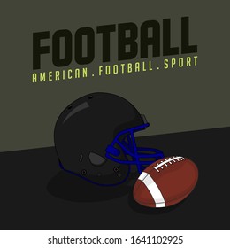 American Football Sport with Helmet and Ball vector Illustration for template design