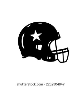 American Football Sport Helmet Vector Icon Illustration Silhouette