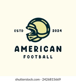 American Football Sport Helmet Vector Logo Vintage Graphic Design