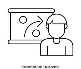 american football sport player character with paperboard vector illustration design