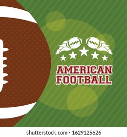american football sport poster with balloon vector illustration design