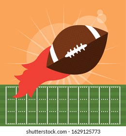 american football sport poster with balloon vector illustration design