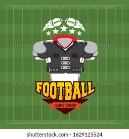 american football sport poster with front shirt equipment vector illustration design