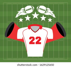 american football sport poster with shirt uniform vector illustration design