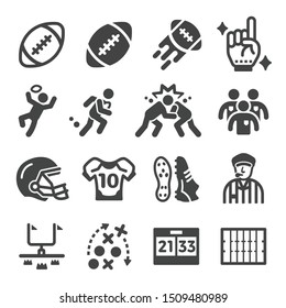 american football sport and recreation icon set,vector and illustration