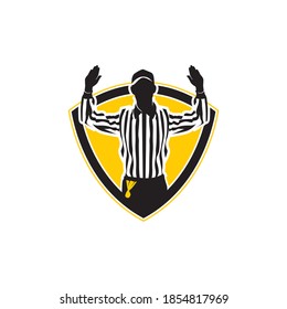 american football sport referee shield vector icon